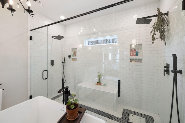 bathroom featuring walk in shower