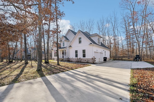 view of home's exterior with a garage