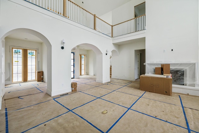 interior space featuring a high ceiling