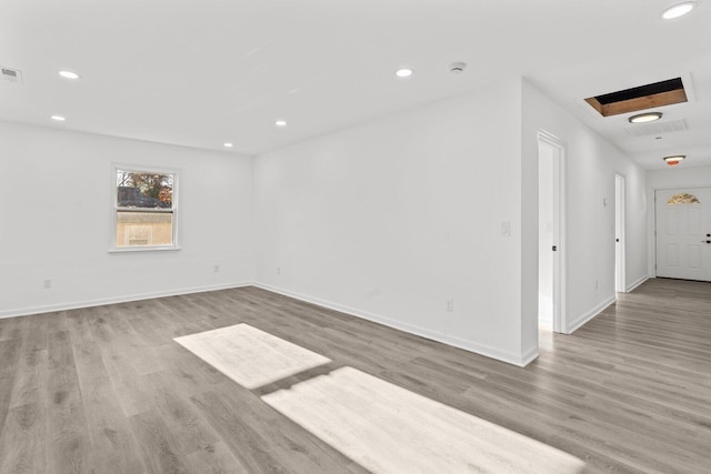 empty room featuring light hardwood / wood-style flooring