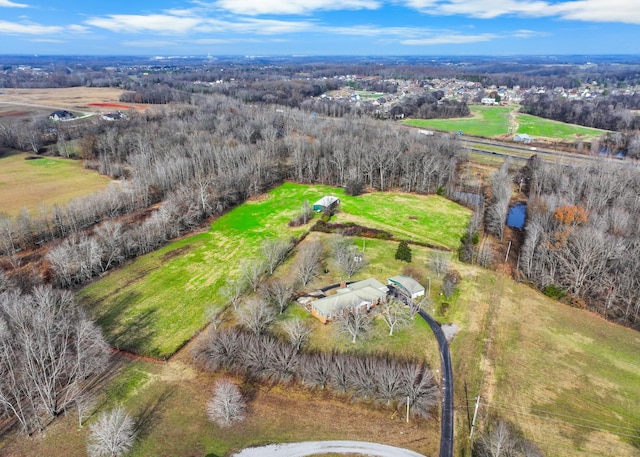 drone / aerial view with a rural view