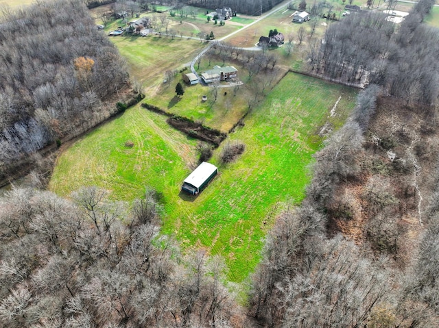 drone / aerial view with a rural view