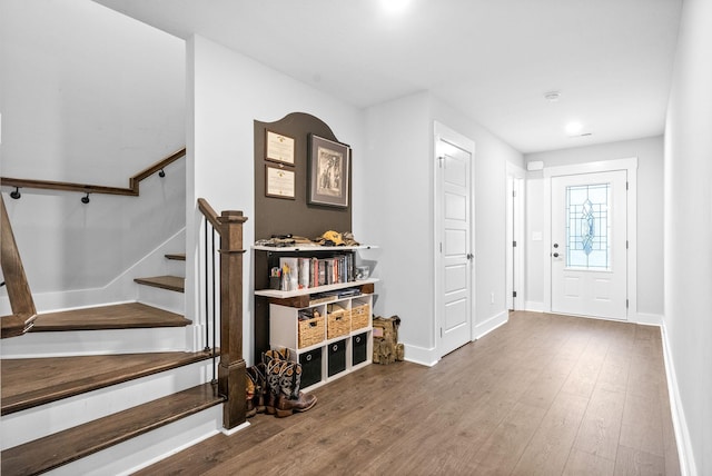 entryway featuring hardwood / wood-style floors