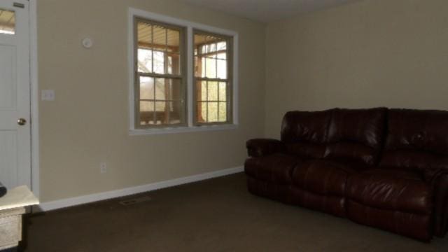 146 Garden Dr, Lafayette, TN 37083 - living area with baseboards and carpet flooring