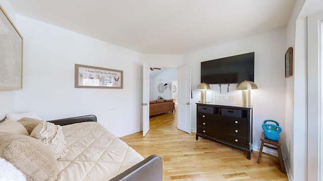 bedroom featuring light hardwood / wood-style floors