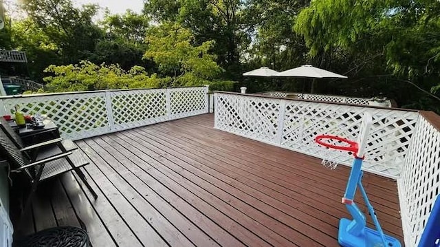 view of wooden deck