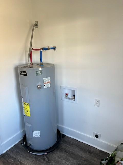 utility room with water heater