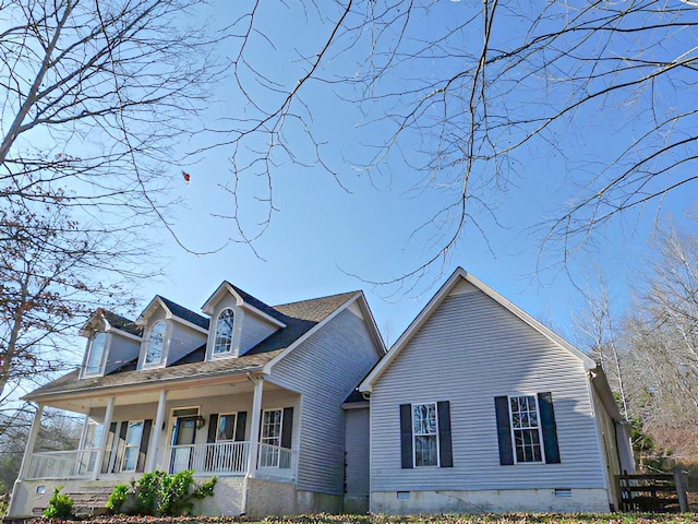 view of front of home featuring covered porch