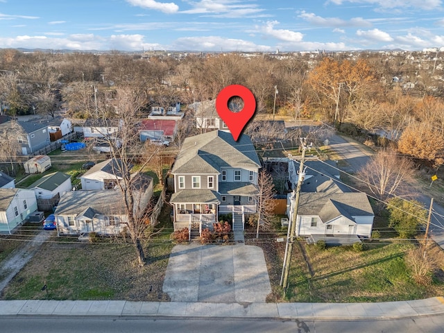 drone / aerial view featuring a residential view