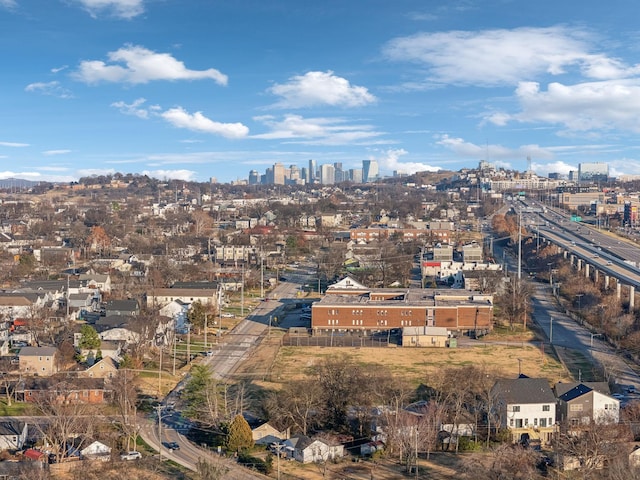 drone / aerial view featuring a view of city