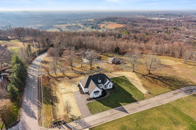 aerial view with a rural view