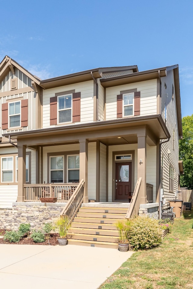 view of front of home with a porch