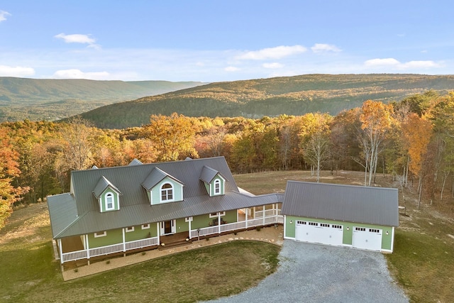 aerial view featuring a mountain view