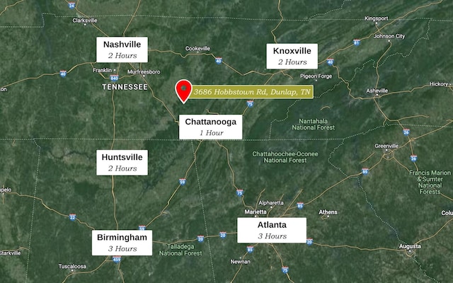 3868 Hobbstown Rd, Dunlap, TN 37327 - aerial map of property and surrounding area