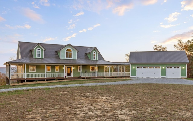 farmhouse inspired home with covered porch