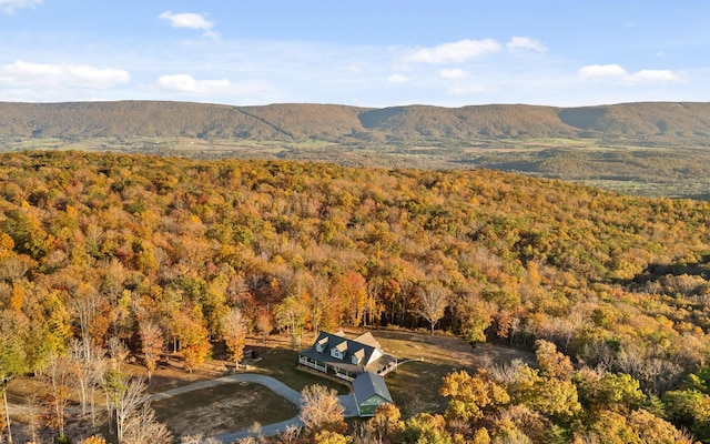 drone / aerial view with a mountain view