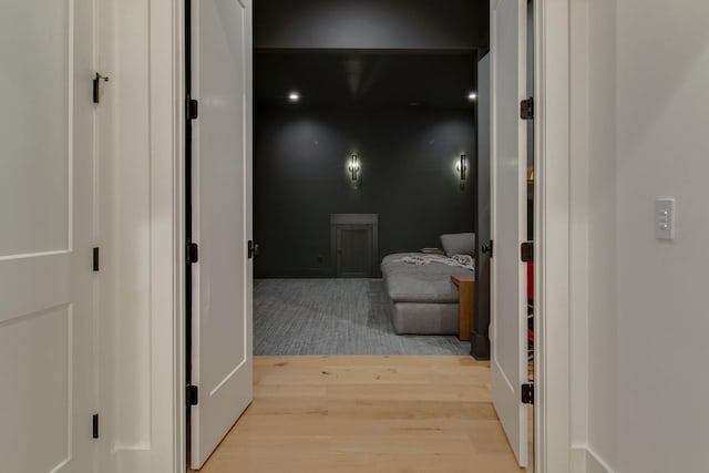 hallway featuring light hardwood / wood-style flooring