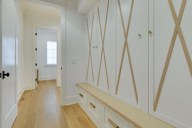 mudroom featuring light hardwood / wood-style floors