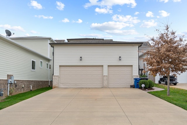 exterior space featuring a garage