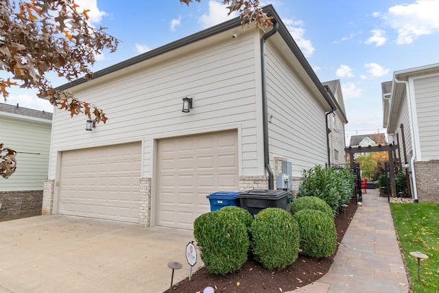 view of garage