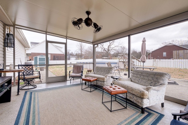 view of sunroom