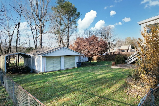 view of yard with a carport