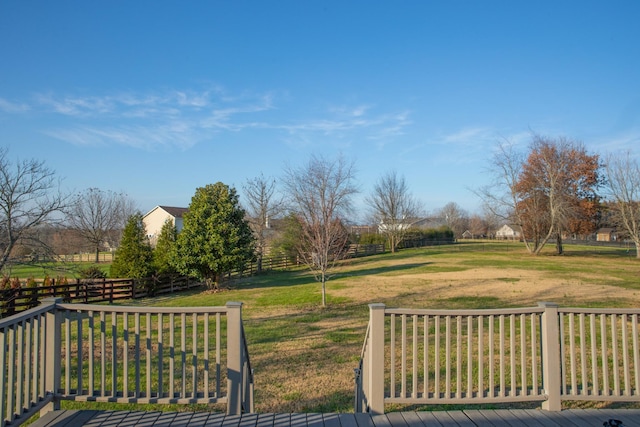 view of yard with a deck