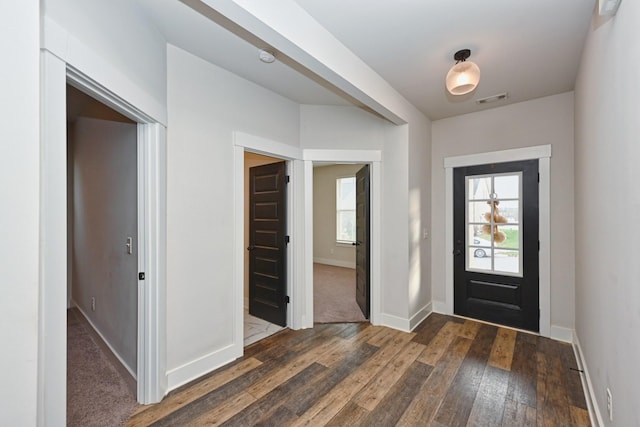 foyer featuring dark hardwood / wood-style flooring