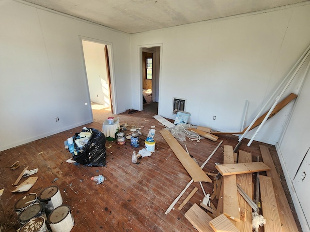 interior space with hardwood / wood-style floors