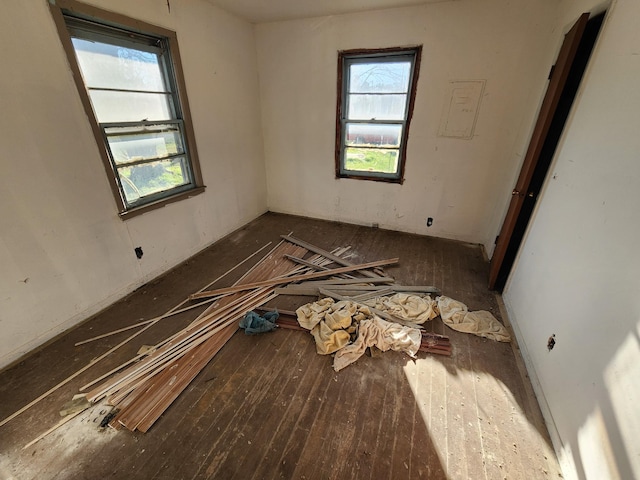 empty room featuring dark hardwood / wood-style floors