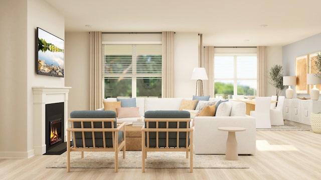 living room featuring hardwood / wood-style flooring