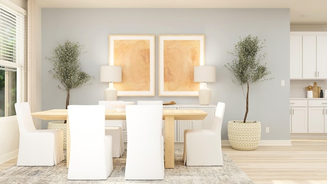 dining area featuring light hardwood / wood-style floors