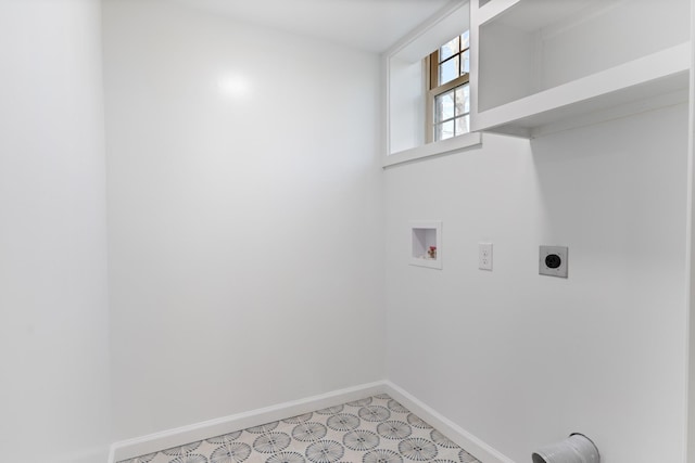 laundry area featuring hookup for an electric dryer and washer hookup