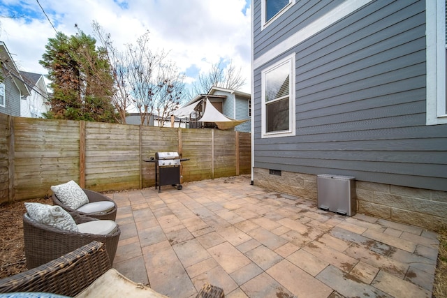 view of patio / terrace featuring grilling area