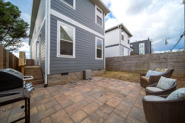 view of patio featuring area for grilling