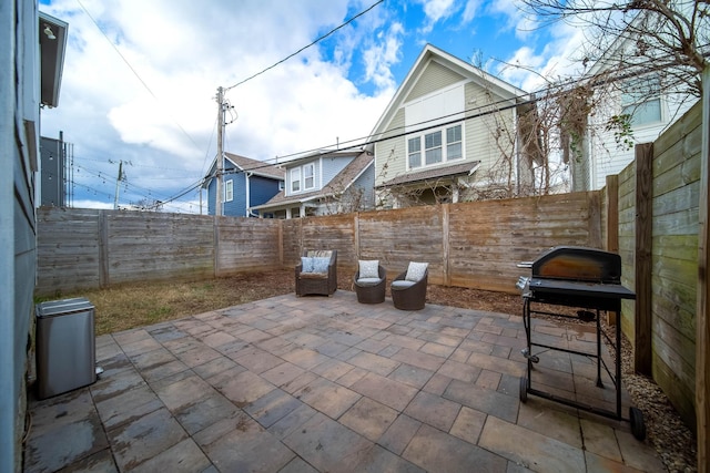 view of patio with area for grilling