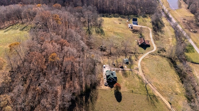 aerial view with a rural view