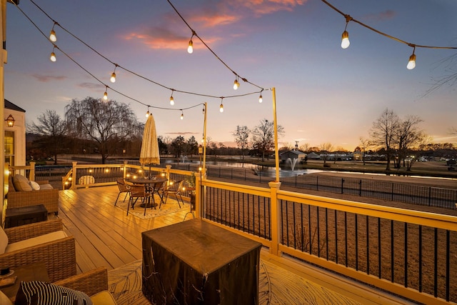 view of deck at dusk