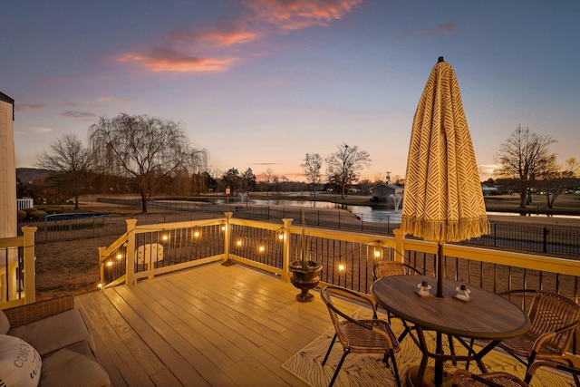 view of deck at dusk