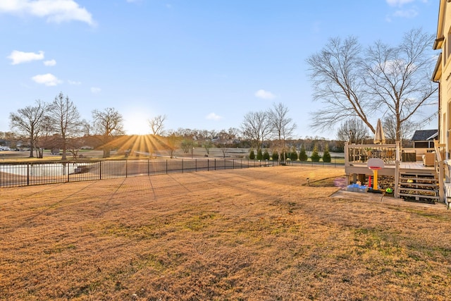 view of yard featuring a deck