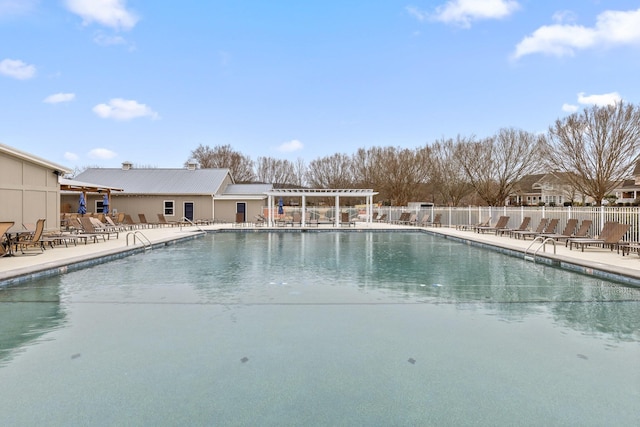 view of pool featuring a patio area and a pergola