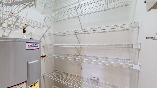 pantry featuring electric water heater