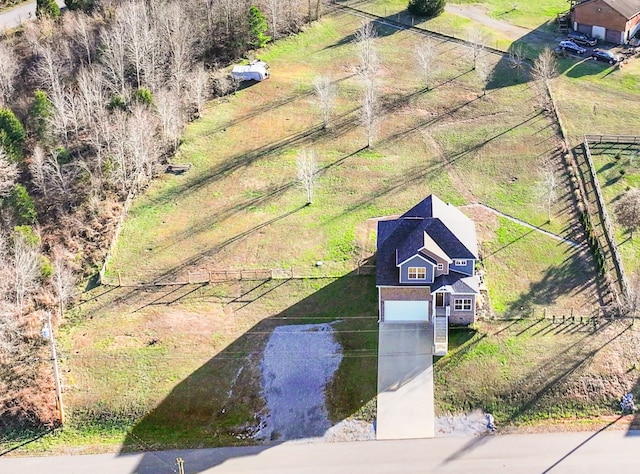 drone / aerial view featuring a rural view