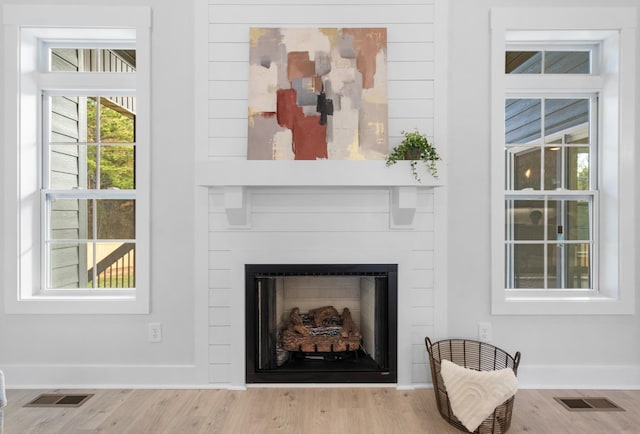 interior details with hardwood / wood-style flooring