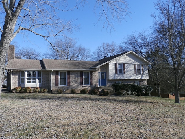 view of split level home