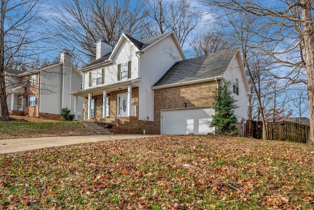 view of front of property featuring a garage