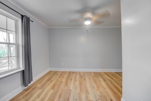 70 Laneview Concord Rd, Trenton, TN 38382 - spare room featuring a ceiling fan, ornamental molding, and wood finished floors