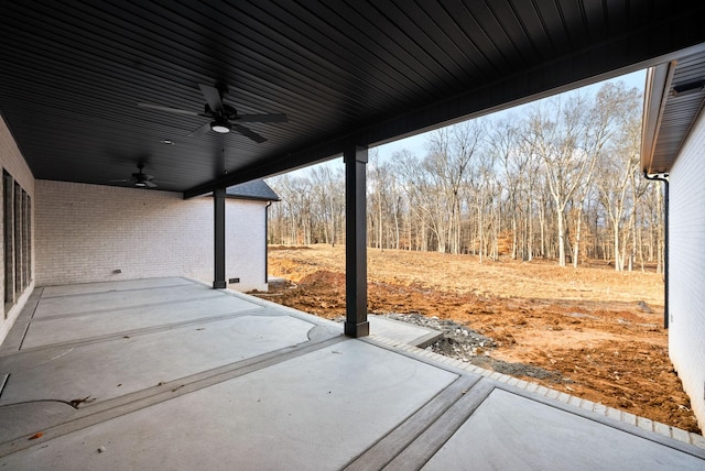 view of patio / terrace with ceiling fan