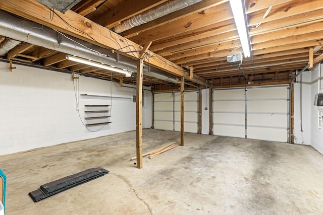 garage featuring a garage door opener