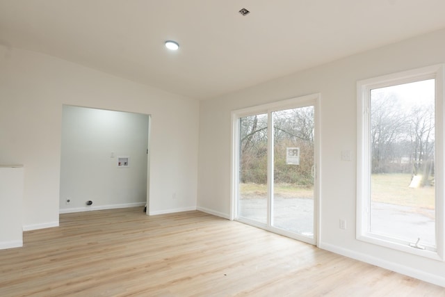 interior space with light hardwood / wood-style floors